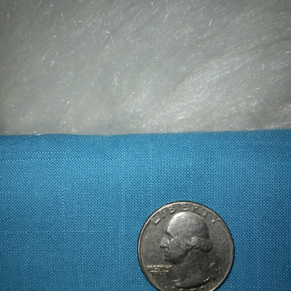 FABRIC Linen Look Blue Fabric Poly Cotton With Very Light Window Pane Lo…